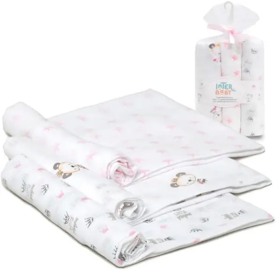 Slika Tetra pelene Interbaby Panda Roza 80x80 - 3 kom
