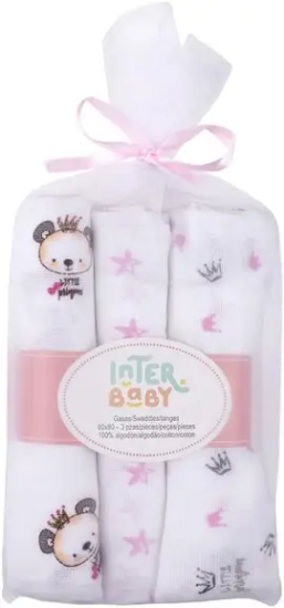 Slika Tetra pelene Interbaby Panda Roza 80x80 - 3 kom