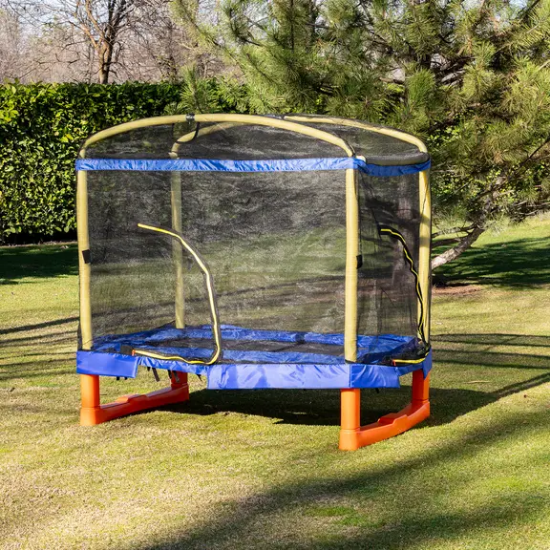 Slika Trampolin Playground 200 cm Green s toboganom, ljestvama i ljuljačkom