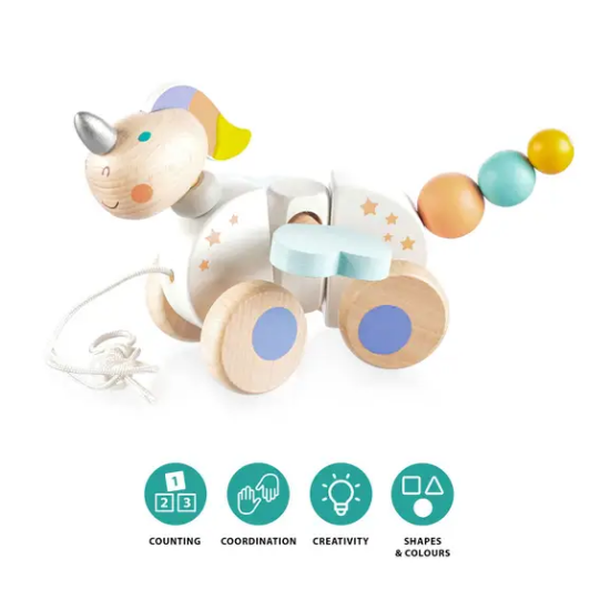 Slika Drvena igračka na povlačenje Unicorn Zopa 