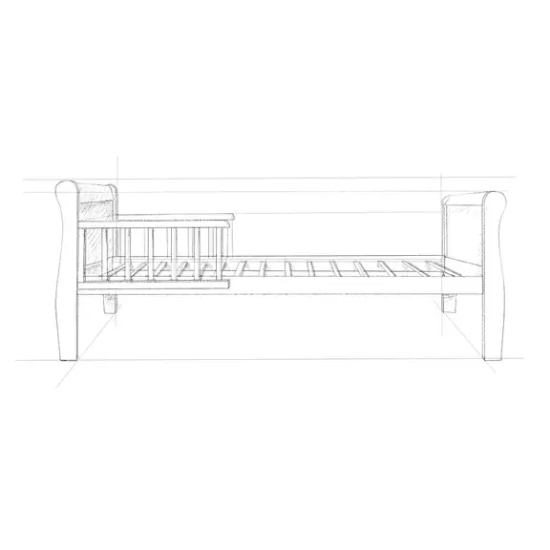 Slika Krevet Noble Toddler 140x70 white - Woodies