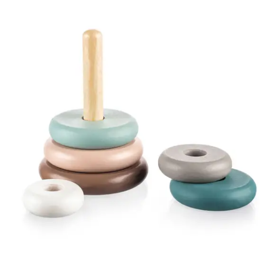 Slika Drveni prsteni za slaganje plava Zopa 