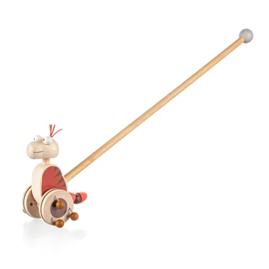 Slika Drvena igračka guralica Dinosaur red Zopa 