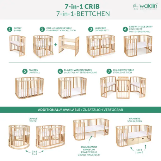 Slika Krevetić 7u1 s madracem GREY - Waldin