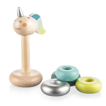 Slika Drveni prsteni za slaganje Unicorn blue Zopa 