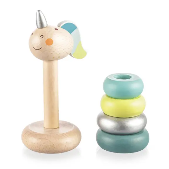 Slika Drveni prsteni za slaganje Unicorn blue Zopa 