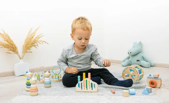 Slika Drveni prsteni za slaganje Unicorn blue Zopa 