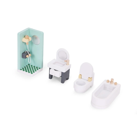 Slika Drveni namještaj za kućice za lutke set od 30 elemenata