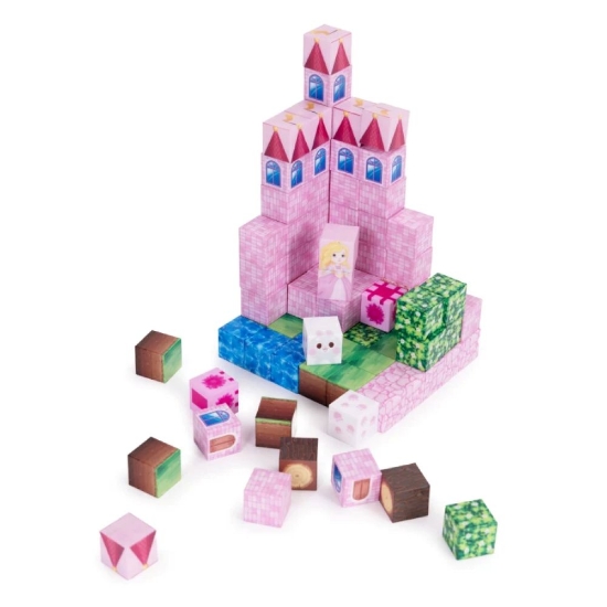 Slika Magnetni set građevinskih blokova za djecu, ružičasti dvorac - 96 dijelova