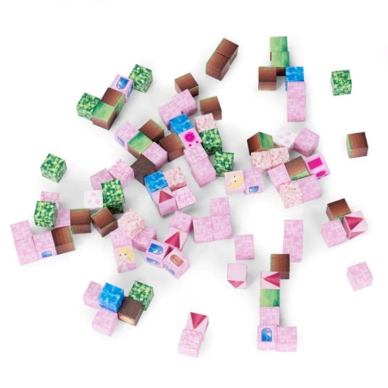 Slika Magnetni set građevinskih blokova za djecu, ružičasti dvorac - 96 dijelova