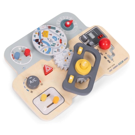 Slika Drvena upravljačka ploča volan automobila, siva