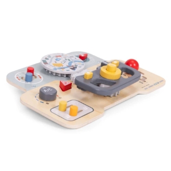 Slika Drvena upravljačka ploča volan automobila, siva