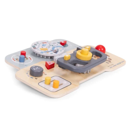 Slika Drvena upravljačka ploča volan automobila, siva