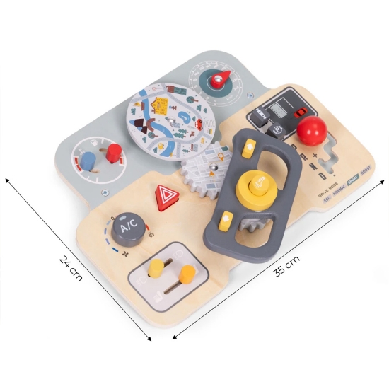 Slika Drvena upravljačka ploča volan automobila, siva