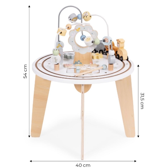 Slika Drveni edukativni interaktivni stol za djecu Labirint 5u1 Ecotoys 