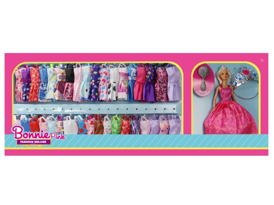 Slika Lutka princeza s odjećom i tijarom, 29 cm B1003 BONNIE PINK 