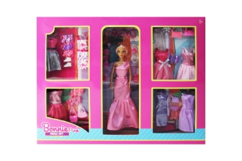 Slika Modna lutka mega set s odjećom i dodacima, 29 cm B1002 BONNIE PINK 