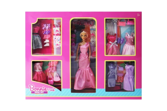 Slika Modna lutka mega set s odjećom i dodacima, 29 cm B1002 BONNIE PINK 