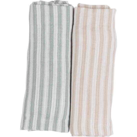 Slika Tetra pelena muslin 2/1 prugice green 70x70 cm green 87707 BUBABA BY FREEON 
