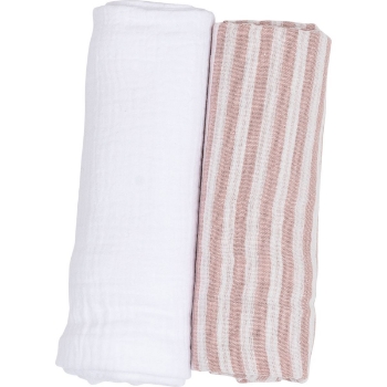 Slika Tetra pelena muslin 2/1 prugice pink 70x70 cm pink 87714 BUBABA BY FREEON