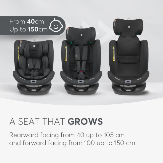 Slika Autosjedalica i-Roll i-Size, Grupa 0+, 1, 2, 3 (0-36 kg) (40-150 cm) - Crna Kikka Boo 