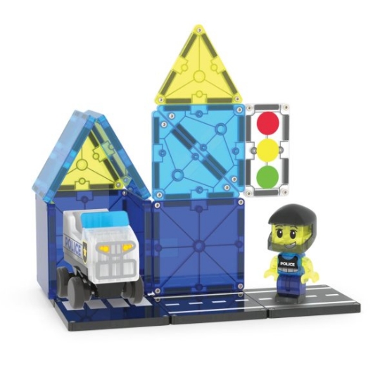 Slika Magna Tiles - Police Patrol - 20 Magnetnih Pločica