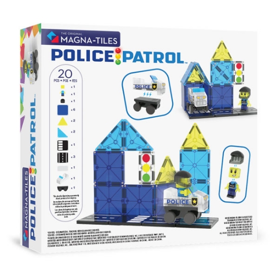 Slika Magna Tiles - Police Patrol - 20 Magnetnih Pločica
