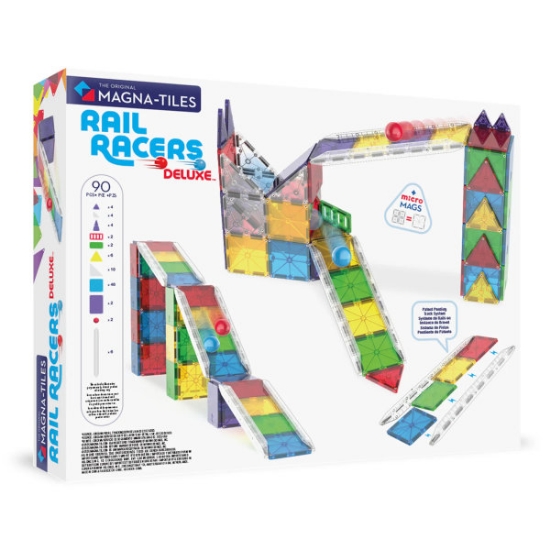 Slika Magna Tiles - Rail Racers Deluxe - 90 Magnetnih Pločica