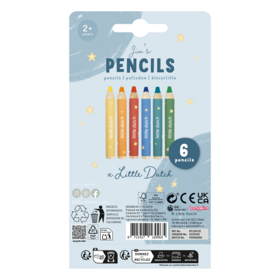 Slika Drvene bojice Jim & Friends - Little Dutch