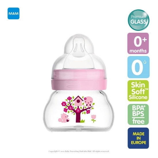 Slika Staklena bočica 90 ml 0+mj sort MAM