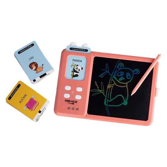 Slika Interaktivni LCD tablet s karticama 2u1, pink 86946 FREE 2 PLAY