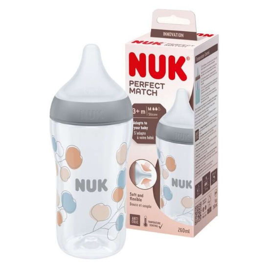 Slika Plastična bočica Perfect Match 260 ml, 3m+ sort. 10216322 NUK 