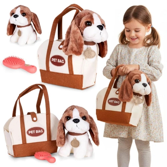 Slika Plišani Bigl u torbi s četkom za njegu 3 god +