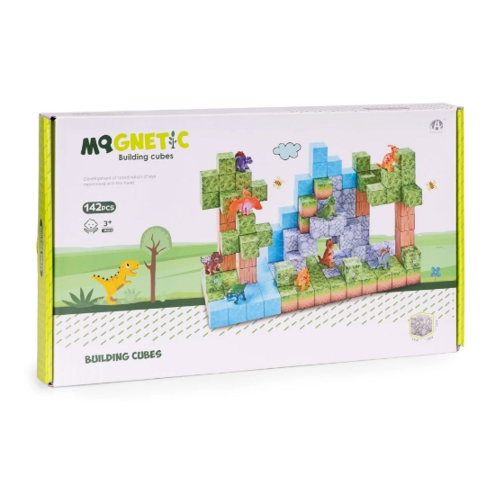 Slika Magnetni set građevinski blokovi, Dinosauri - 142 dijelova