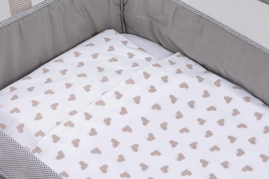 Slika Posteljina za kolijevku/košaru srca bež 87158 BUBABA BY FREEON 