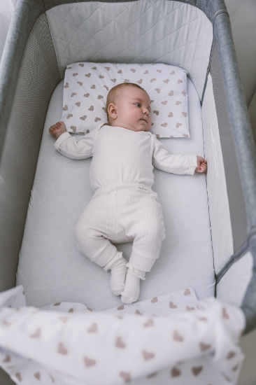 Slika Posteljina za kolijevku/košaru srca bež 87158 BUBABA BY FREEON 