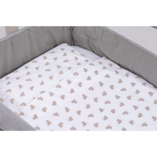 Slika Posteljina za kolijevku/košaru srca bež 87158 BUBABA BY FREEON 