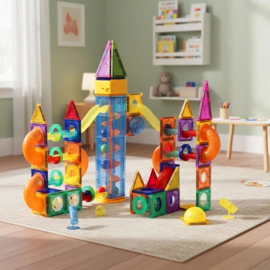 Slika Magnetni set građevinski blokovi, Marble Run - 134 dijelova
