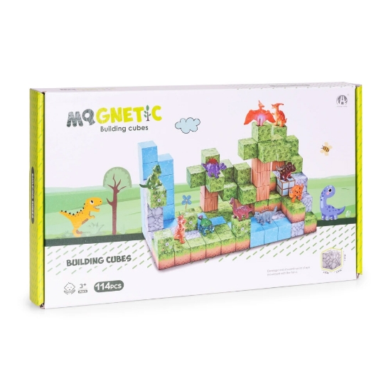 Slika Magnetni set građevinski blokovi, Dinosauri - 114 dijelova