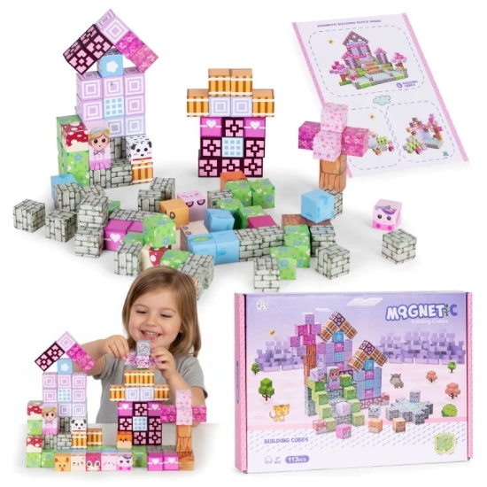 Slika Magnetni set građevinski blokovi Ljubimci - 113 dijelova