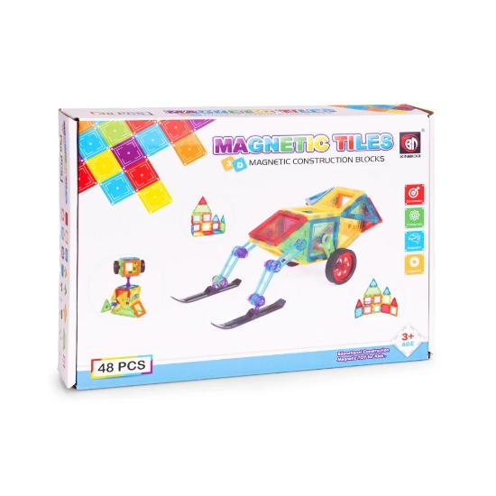 Slika Magnetni set blokovi Kuća i Auto - 48 dijelova