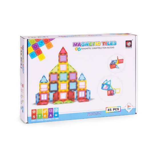 Slika Magnetni set blokovi Kuća i Auto - 45 dijelova