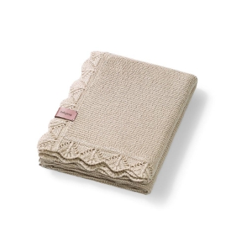 Slika Pletena bambus dekica s volanom 75x100 cm, svijetlo bež BabyOno 