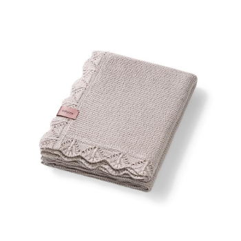 Slika Pletena bambus dekica s volanom 75x100 cm, bež BabyOno 