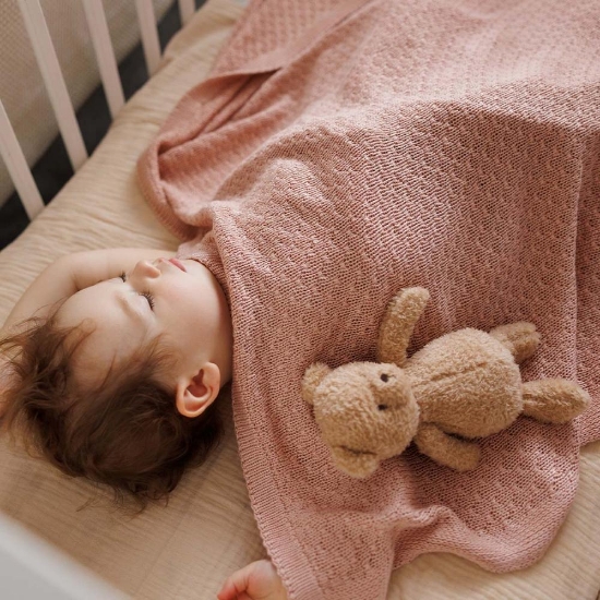 Slika Pletena bambus dekica 75x100 cm, roza BabyOno 