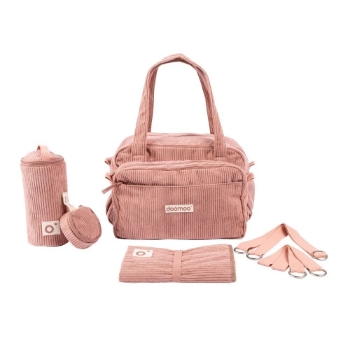 Slika Torba za pelene Fluffy, Corduroy Pink - Doomoo
