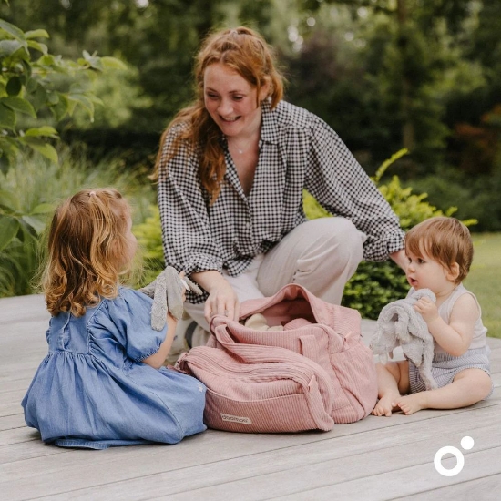 Slika Torba za pelene Fluffy, Corduroy Pink - Doomoo