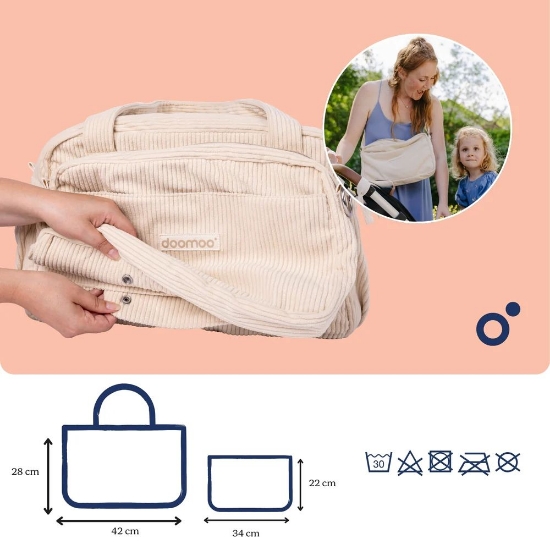 Slika Torba za pelene Fluffy, Corduroy Sand - Doomoo