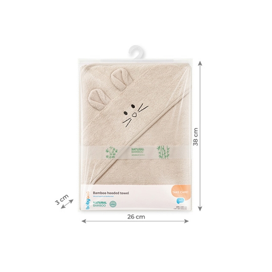 Slika Ručnik bambus 100x100 cm, with ears, svijetlo bež BabyOno 