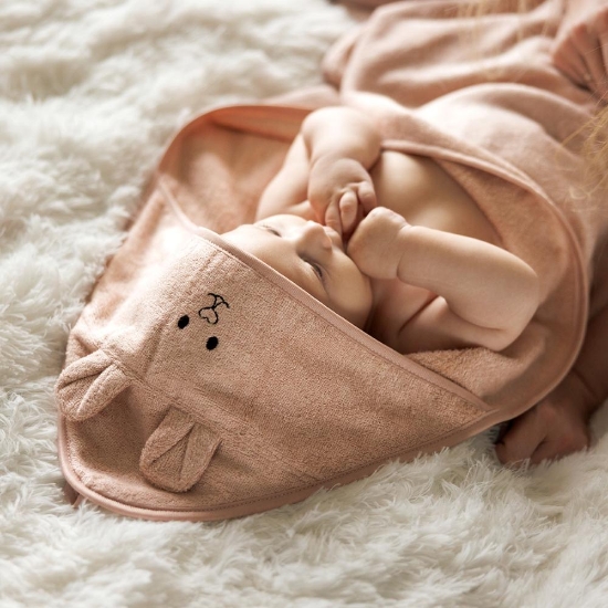 Slika Ručnik bambus 100x100 cm, with ears, prljavo roza BabyOno 